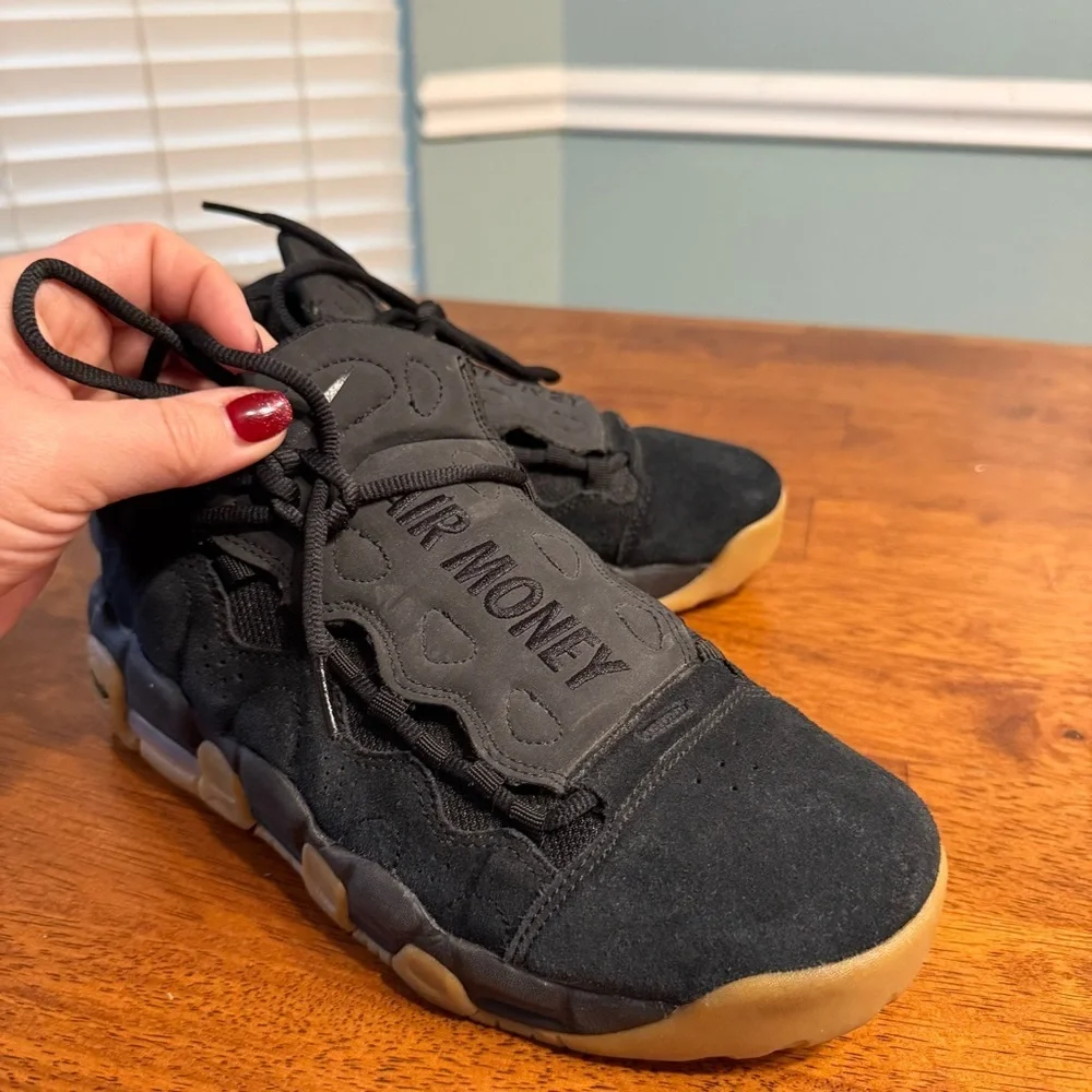 Boy’s Nike Air More Money Black gum sneaker size 6.5 youth